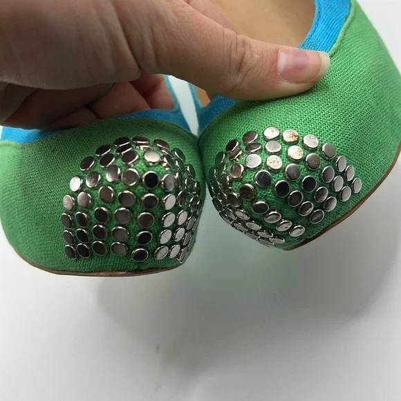 Penny Loves Kenny High Heels Stilettos Pumps Shoes Green Blue Womens 7.5 M - Picture 6 of 16